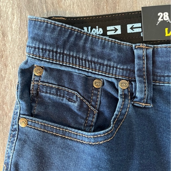 Lois Peter 28/34 Slim 1660 Mid-low Waist Tapered Leg Jeans Denim Blue - Picture 8 of 16